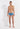 Full-body view of a men model wearing HO turquoise print  Swim Trunk