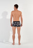 General view of a men model wearing HO black print modal/viscose/tencel Trunk