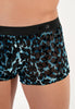 Close-up view of a men model wearing HO black  Trunk
