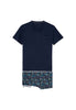 Front cutout view of HO navy print cotton Short Sleepwear