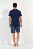 General view of a men model wearing HO navy print cotton Short Sleepwear