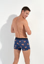 Back view of a men model wearing HO navy print  Boxer Briefs