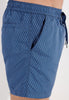 Close-up view of a men model wearing HO navy print  Beach Boxer