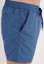 Close-up view of a men model wearing HO navy print  Beach Boxer