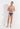 Full-body view of a men model wearing HO navy print  Swim Mini Briefs