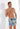 Front view of a men model wearing HO blue print  Beach Boxer