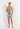 Full-body view of a men model wearing HO blue print  Beach Boxer