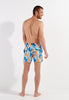 General view of a men model wearing HO blue print  Beach Boxer