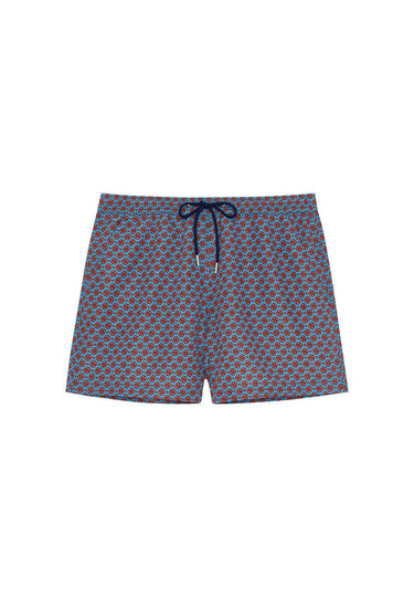 Front cutout view of HO turquoise print  Beach Boxer