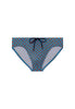 Front cutout view of HO turquoise print  Swim Mini Briefs