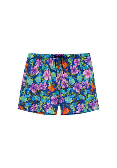 Front cutout view of HO navy print  Beach Boxer