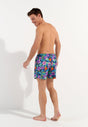 General view of a men model wearing HO navy print  Beach Boxer
