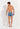 General view of a men model wearing HO navy print  Swim Shorts