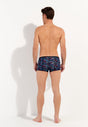 General view of a men model wearing HO black print  Trunk