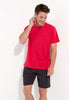 Front view of a men model wearing HO black print cotton Short Sleepwear