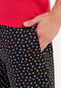 General view of a men model wearing HO black print cotton Short Sleepwear