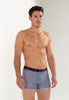 Front view of a men model wearing HO navy print/navy/navy cotton Boxer Briefs 3p