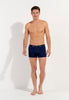 General view of a men model wearing HO navy print/navy/navy cotton Boxer Briefs 3p
