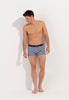 General view of a men model wearing HO navy print/navy/navy cotton Boxer Briefs 3p