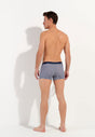 General view of a men model wearing HO navy print/navy/navy cotton Boxer Briefs 3p