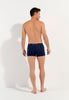General view of a men model wearing HO navy print/navy/navy cotton Boxer Briefs 3p
