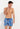 Front view of a men model wearing HO blue print  Beach Boxer