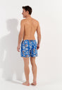 General view of a men model wearing HO blue print  Beach Boxer