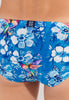 Close-up view of a men model wearing HO blue print  Swim Micro Briefs