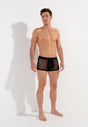 Full-body view of a men model wearing HO black  Trunk