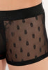 Close-up view of a men model wearing HO black  Trunk