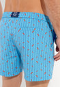 General view of a men model wearing HO turquoise print  Beach Boxer