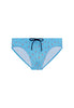 Front cutout view of HO turquoise print  Swim Mini Briefs