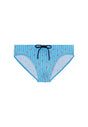 Front cutout view of HO turquoise print  Swim Mini Briefs