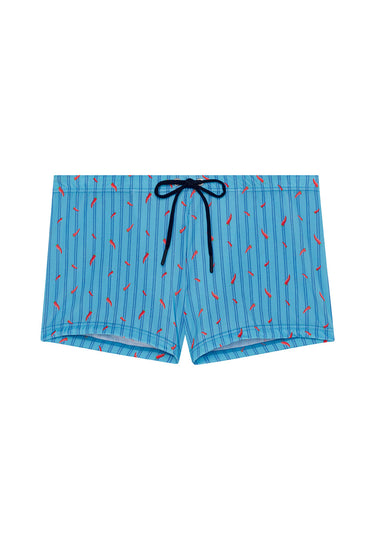 Front cutout view of HO turquoise print  Swim Shorts