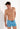 Front view of a men model wearing HO turquoise print  Swim Shorts