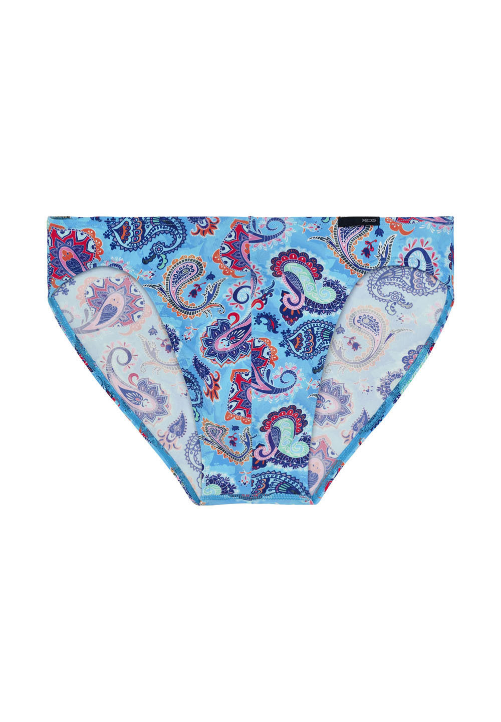 Front cutout view of HO turquoise print  Comfort Micro Briefs