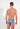 Back view of a men model wearing HO turquoise print  Comfort Micro Briefs