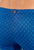 General view of a men model wearing HO blue print  Swim Shorts