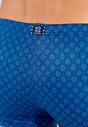 General view of a men model wearing HO blue print  Swim Shorts