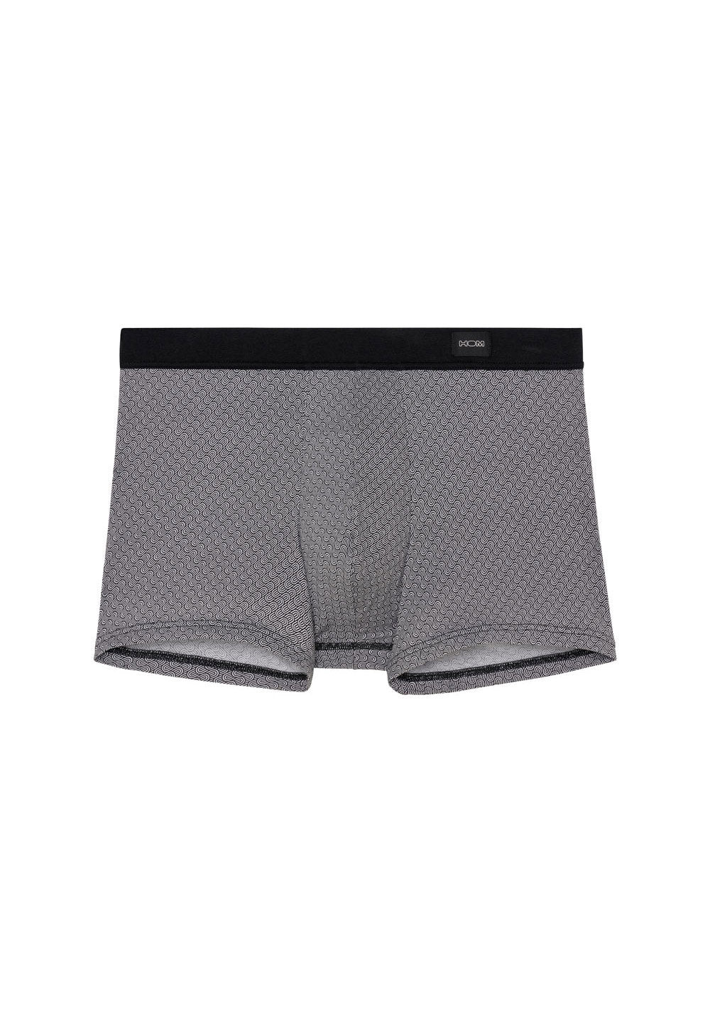 Front cutout view of HO black print modal/viscose/tencel Comfort Boxer Briefs