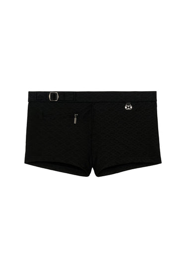 Front cutout view of HO black  Swim Shorts