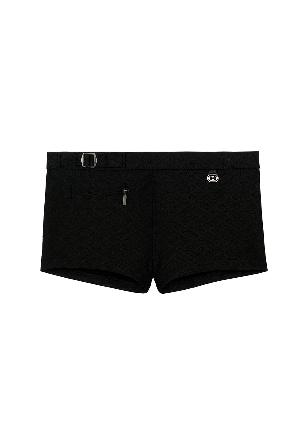 Front cutout view of HO black  Swim Shorts