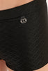 Close-up view of a men model wearing HO black  Swim Shorts