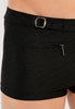 General view of a men model wearing HO black  Swim Shorts