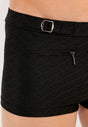 General view of a men model wearing HO black  Swim Shorts