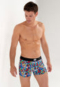 Front view of a men model wearing HO multico print  Boxer Briefs