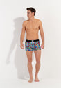 Full-body view of a men model wearing HO multico print  Boxer Briefs