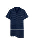 Front cutout view of HO navy print cotton Short Sleepwear