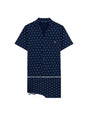 Front cutout view of HO navy print cotton Short Sleepwear