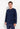 Front view of a men model wearing HO navy print cotton Long Sleepwear